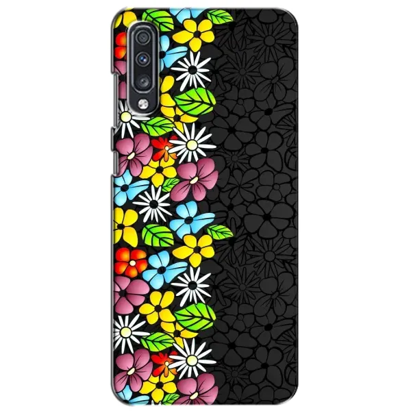 Чехол с рисунком «Яркие цветы на черном» для Samsung Galaxy A70 2019 (A705F)