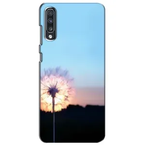 Силиконовый Чехол с одуванчиками на Samsung Galaxy A70 2019 (A705F) (Закат с одуванчиком)