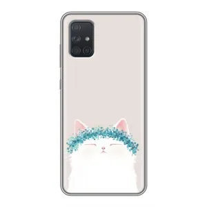 Чехол на тематику: Коты для Samsung Galaxy A71 (A715) (Белый котик)