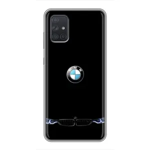 Силиконовый бампер с картинкой машины на Samsung Galaxy A71 (A715) (Черный BMW)