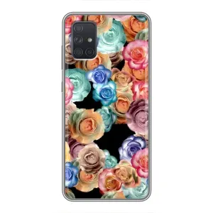 Чехлы с тематикой "ЦВЕТЫ" на Samsung Galaxy A71 (A715) (Цветы на черном)