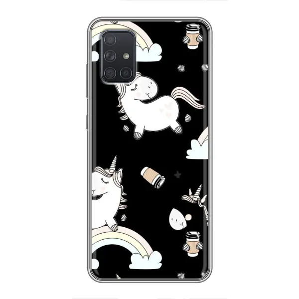 Чехол с рисунком «Единорог с кофе» для Samsung Galaxy A71 (A715) Чехол с рисунком «Единорог с кофе» для Samsung Galaxy A71 (A715)