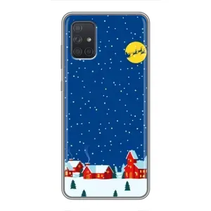 Силиконовый бампер на рождество для Samsung Galaxy A71 (A715) (Город в снегу)