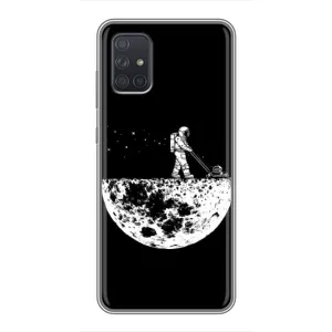 Силіконовый Чохол з принтом "Космонавти" на Samsung Galaxy A71 (A715) (Космонавт)