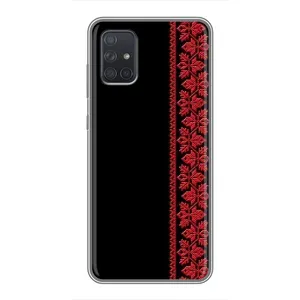 Силиконовый Чехол на Samsung Galaxy A71 (A715) (Красная Вышиванка)