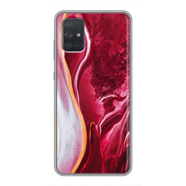 Чехол с рисунком «Красный мрамор» для Samsung Galaxy A71 (A715)