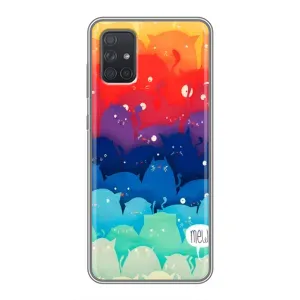 Силиконовый чехол с котиком для Samsung Galaxy A71 (A715) (Mew)