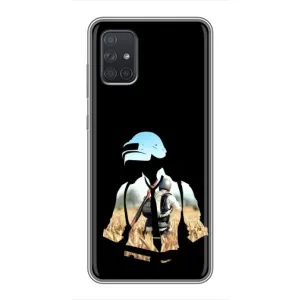 Силиконовый чехол с картинкой "Герой Pubg" на Samsung Galaxy A71 (A715) (Пубг мен)
