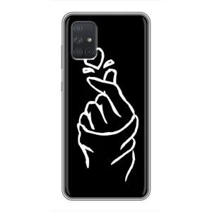 Чехлы (Знак сердечка) на Samsung Galaxy A71 (A715) (Сердце на черном)