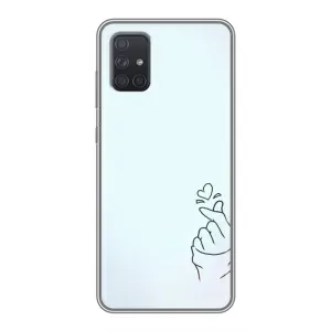 Чехлы (Знак сердечка) на Samsung Galaxy A71 (A715) (Сердце на голубом)
