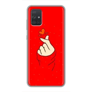 Чехлы (Знак сердечка) на Samsung Galaxy A71 (A715) (Сердце на красном)