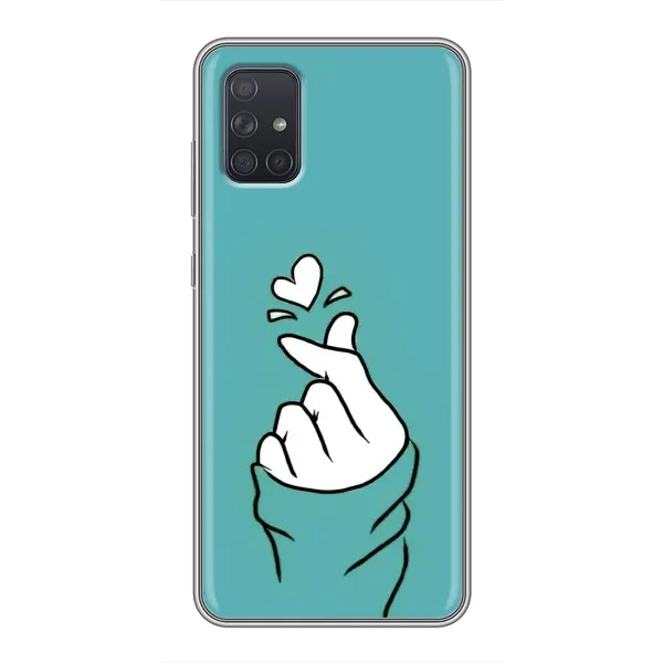 Чохол з малюнком «Сердечко на бірюзовому» для Samsung Galaxy A71 (A715) Чохол з малюнком «Сердечко на бірюзовому» для Samsung Galaxy A71 (A715)