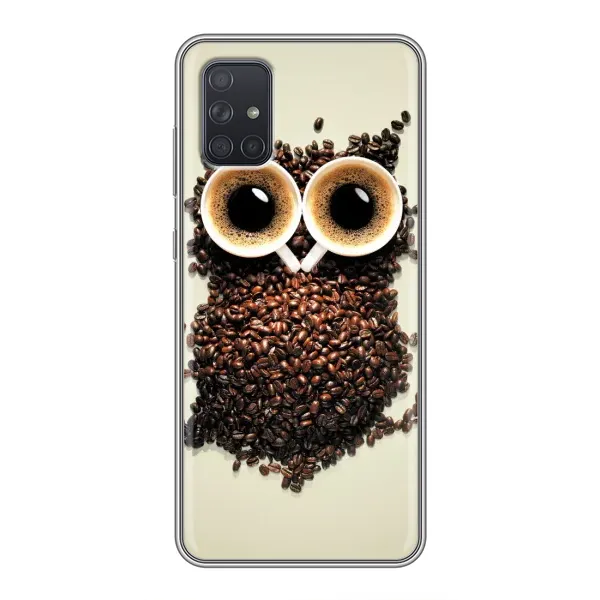 Чехол с рисунком «Сова с зерен кофе» для Samsung Galaxy A71 (A715) Чехол с рисунком «Сова с зерен кофе» для Samsung Galaxy A71 (A715)