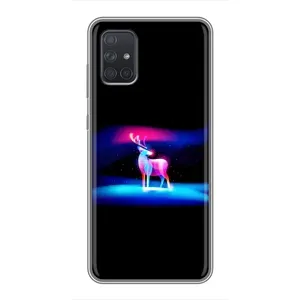 Силиконовый бампер с картинкой животных для Samsung Galaxy A71 (A715) (Яркий олень)