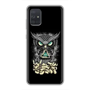 Чехлы с принтом СОВЫ для Samsung Galaxy A71 (A715) (Зеленые глаза)