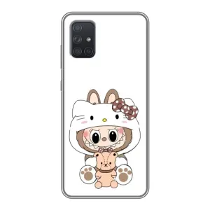 Чехол с принтом Лабубу для Samsung Galaxy A72 (Белый Лабубу)