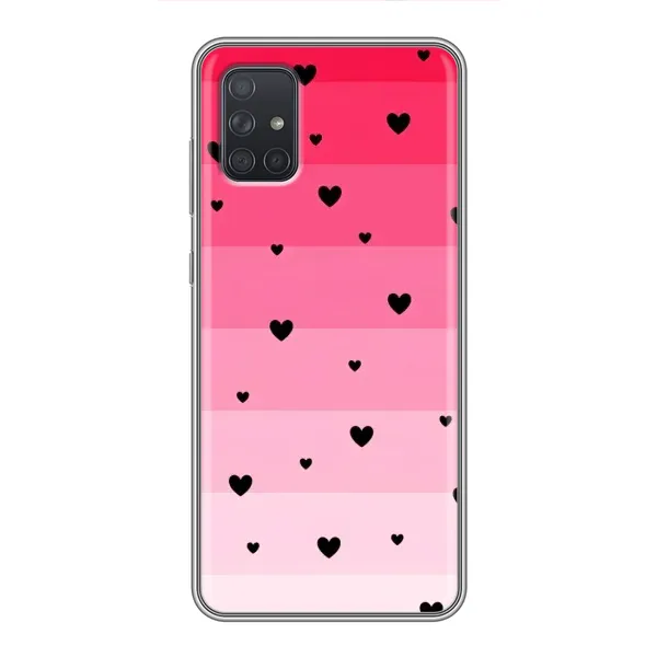 Чехол с рисунком «Чорные сердечки» для Samsung Galaxy A72 Чехол с рисунком «Чорные сердечки» для Samsung Galaxy A72