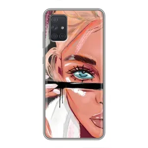 Силіконовый Чохол на Samsung Galaxy A72 з картинкой Модных девушек (Дівчина та вії)