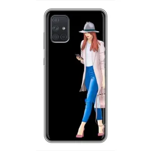 Чохол з картинкою Модні Дівчата Samsung Galaxy A72 (Дівчина з телефоном)