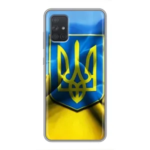 Чехол с картинкой (Патриотический ГЕРБ) на Samsung Galaxy A72 (Герб и Флаг Украины)
