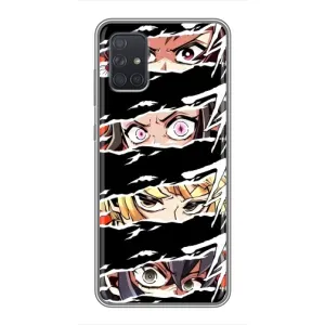 Силіконові чохлі з очіма Anime для Самсунг Галаксі А72 (Очі на чорному)