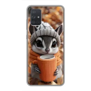 Печатный чехол «Зверята с кофе» для Samsung Galaxy A72