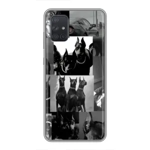 Чехол ДОБЕРМАН для Samsung Galaxy A72 (Коллаж Доберман)