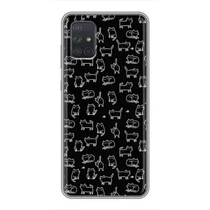 Чохол на тематику: Коти для Samsung Galaxy A72 (Котики на чорному)