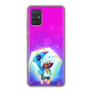 Чохол Бравл Старс для Samsung Galaxy A72 (Леон у костюмі Акули)