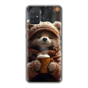 Друкований чохол 'Звірята з кавою' для Samsung Galaxy A72 (Ведмедик з кавою)