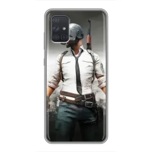 Силиконовый чехол с картинкой "Герой Pubg" на Samsung Galaxy A72 (Пабг)