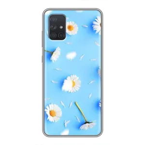 Чохол з Квітами для Samsung Galaxy A72 (ромашки на блакитному)