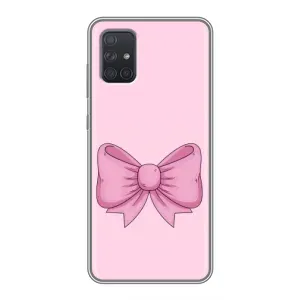 Чехол банты для Samsung Galaxy A72 (Розовый бантик)