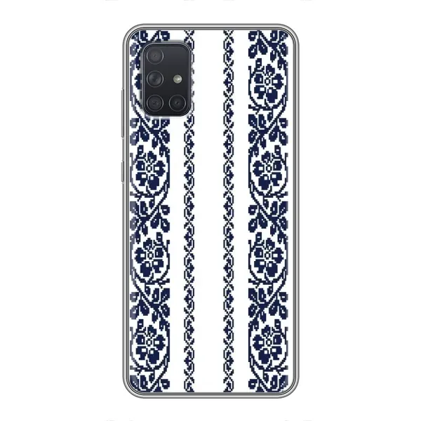 Чехол с рисунком «Синяя вышиванка» для Samsung Galaxy A72 Чехол с рисунком «Синяя вышиванка» для Samsung Galaxy A72