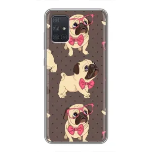 Чехол (ТПУ) Милые собачки для Samsung Galaxy A72 (Собачки Мопсики)