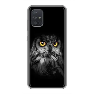 Чохли з принтом СОВИ для Samsung Galaxy A72 (Сова на чорному)