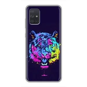 Силіконовий бампер з картинкою звірів для Samsung Galaxy A72 (Тигр-Арт)