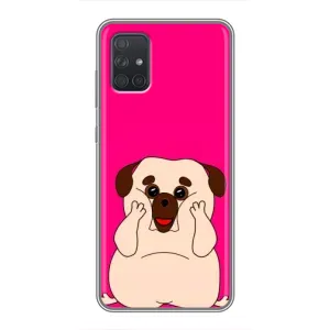 Чехол (ТПУ) Милые собачки для Samsung Galaxy A72 (Веселый Мопсик)