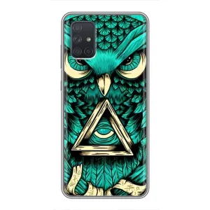 Чохли з принтом СОВИ для Samsung Galaxy A72 (Зелена сова)