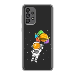 Силиконовый Чехол с принтом "Космонавты" на Samsung Galaxy A73 (5G) (Космонавт с шариками)