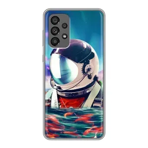 Силиконовый Чехол с принтом "Космонавты" на Samsung Galaxy A73 (5G) (Космонавт в воде)
