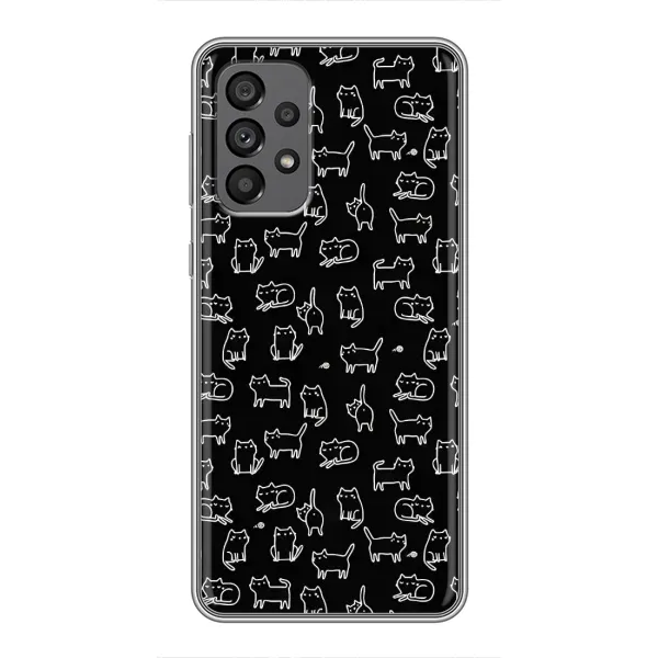 Чехол с рисунком «Котики на черном» для Samsung Galaxy A73 (5G) Чехол с рисунком «Котики на черном» для Samsung Galaxy A73 (5G)