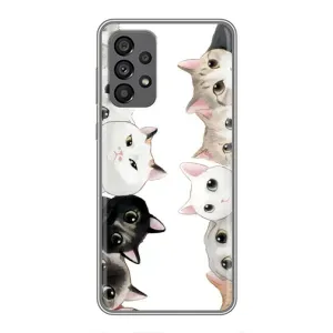 Силиконовый чехол с котиком для Samsung Galaxy A73 (5G) (Коты)