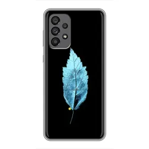 Чохол з картинками на чорному фоні для Samsung Galaxy A73 (5G) (Листя)
