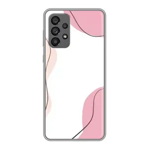 Чехол цветочный дизайн для Samsung Galaxy A73 (5G) (Розовый фон)