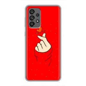 Чехлы (Знак сердечка) на Samsung Galaxy A73 (5G) (Сердце на красном)