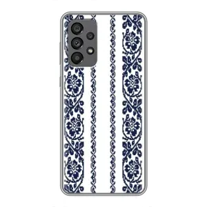 Силиконовый Чехол на Samsung Galaxy A73 (5G) с картинкой Вышиванки (Синяя вышиванка)