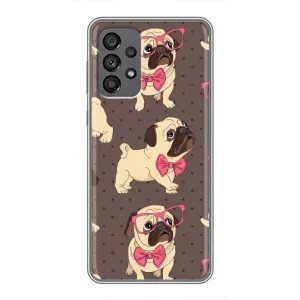 Чехол (ТПУ) Милые собачки для Samsung Galaxy A73 (5G) (Собачки Мопсики)