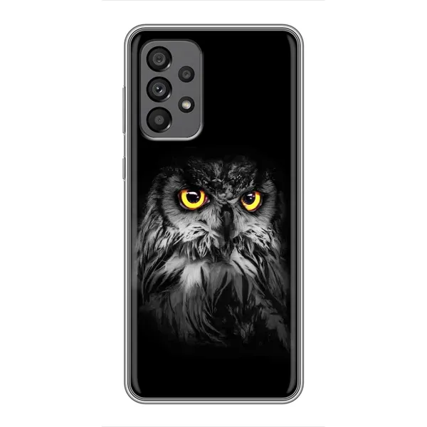 Чехол с рисунком «Сова на чёрном» для Samsung Galaxy A73 (5G) Чехол с рисунком «Сова на чёрном» для Samsung Galaxy A73 (5G)