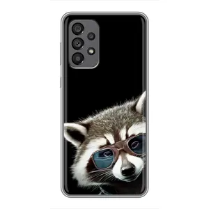 Силиконовый Чехол с Енотами на Samsung Galaxy A73 (5G) (Стильный Енот)